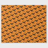 Cadeau Feuille de papier éffrayant Halloween noir orange (Plat)