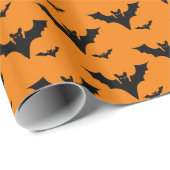 Cadeau Feuille de papier éffrayant Halloween noir orange (Coin rond)