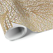 Cadeau Feuille d'or papier d'emballage de vacances (Coin rond)