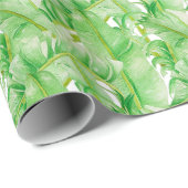 Cadeau Feuilles de bananes sur un rouleau de papier à env (Coin rond)