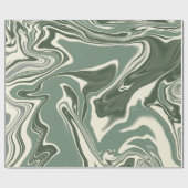 Cadeau Feuilles de papier à envelopper vert Abstrait en m (Plat)