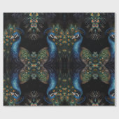 Cadeau Feuilles de papier d'enveloppement de paon (Plat)