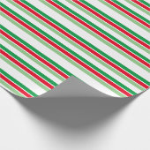 Cadeau Feuilles de vacances Rouge Blanc Vert Papier d'env (Coin)