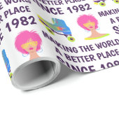 Cadeau Feuilles papier d'enveloppement d'anniversaire des (Coin rond)