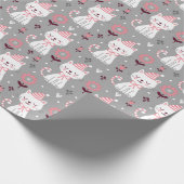 Cadeau Feuilles papier d'enveloppement de chats de Noël (Coin)