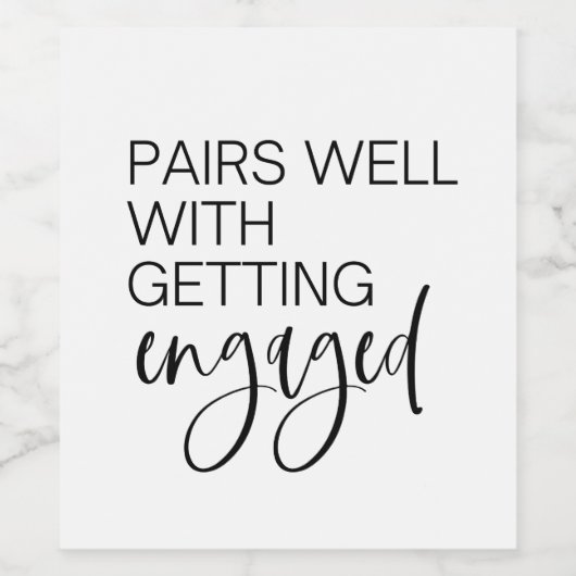 Cadeau fiançailles, Étiquette de vin, Engagé, Mme  (Étiquettes simples)