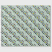 Cadeau Figarations Vert Figaro Papier d'enveloppement de (Plat)