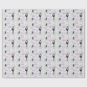 Cadeau Figure Patinage Typographie Papier à envelopper av (Plat)