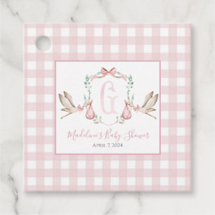 Cadeau Fille Stork Rose En vichy Favoriser les étiquettes
