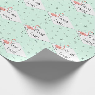 Cadeau Flamant rose Aqua diamant Bon Papier d'emballage d