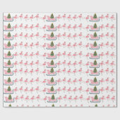 Cadeau Flamant rose côtier papier d'emballage de noël (Plat)