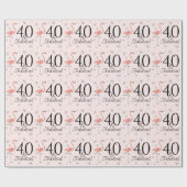 Cadeau Flamant rose rose '40 et fabuleux ! ' papier cadea (Plat)
