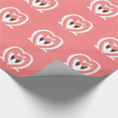 Cadeau Flamants roses Love Wrapping Papier (Coin)