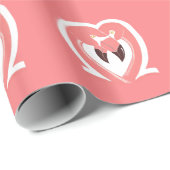 Cadeau Flamants roses Love Wrapping Papier (Coin rond)