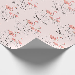 Cadeau Flamants roses Pink Trio 2 Papier d'emballage text