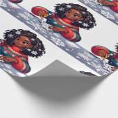 Cadeau Flammes de neige d'hiver - Black People Papier de (Coin)