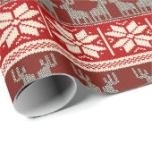 Cadeau Flammes de neige et papier d'enveloppement de renn (Coin rond)