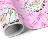 Cadeau Fleece Navidad. Papier d'emballage mouton (Coin rond)