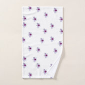 Cadeau Fleur Blanche Centre Violet  (Serviette à main)