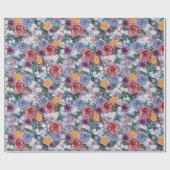 Cadeau Fleur d'hiver Yule Papier d'enveloppement de Noël (Plat)