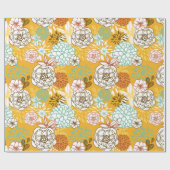 Cadeau Fleurs d'automne et papier d'enveloppement Feuille (Plat)