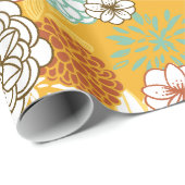 Cadeau Fleurs d'automne et papier d'enveloppement Feuille (Coin rond)