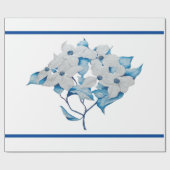 Cadeau Fleurs de bois de chien sur papier d'enveloppement (Plat)