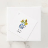 Cadeau Fleurs de soleil en bleu et blanc étiquettes cadea (En situation)