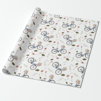 Cadeau Fleurs de vélo et de ressort - papier d'emballage