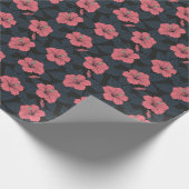 Cadeau Fleurs d'Hibiscus : papier peint transparent foncé (Coin)