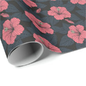 Cadeau Fleurs d'Hibiscus : papier peint transparent foncé (Coin rond)