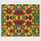 Cadeau Fleurs dorées ensoleillées Papier à enveloppement  (Plat)