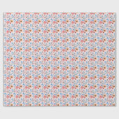 Cadeau Fleurs douces & Petits Coeurs Envelopper Papier Ro (Plat)