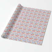 Cadeau Fleurs douces & Petits Coeurs Envelopper Papier Ro (Déroulé)