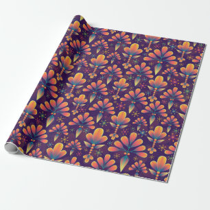 Cadeau fleurs en papier d'emballage fleuri