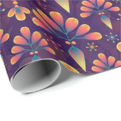 Cadeau fleurs en papier d'emballage fleuri (Coin rond)