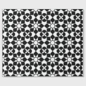 Cadeau fleurs et étoiles enveloppant du papier (Plat)