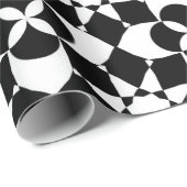 Cadeau fleurs et étoiles enveloppant du papier (Coin rond)