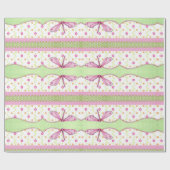 Cadeau Fleurs et libellules roses enveloppant du papier (Plat)