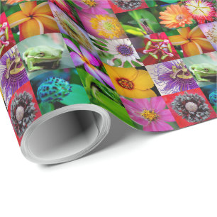 Cadeau Fleurs et papier d'emballage de créatures
