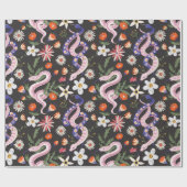 Cadeau Fleurs et serpents papier d'enveloppement (Plat)