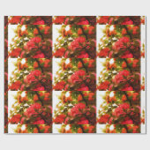 Cadeau Fleurs roses Papier d'enveloppement mat (Plat)