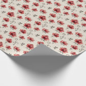 Cadeau Fleurs rouges sur papier manuscrit (Coin)