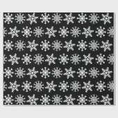 Cadeau Flocon de neige Motif Black Holiday Wrapper Papier (Plat)