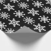 Cadeau Flocon de neige Motif Black Holiday Wrapper Papier (Coin)