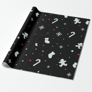 Cadeau flocons blancs papier d'emballage de noël