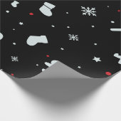 Cadeau flocons blancs papier d'emballage de noël (Coin)