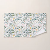 Cadeau Floral Aquarelle Vert Bleu Rose Jaune (Serviette à main)