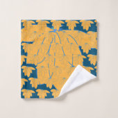 Cadeau floral doré sur sarcelle  (Gant de toilette)