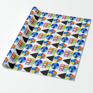 Cadeau Formes colorées enveloppant papier